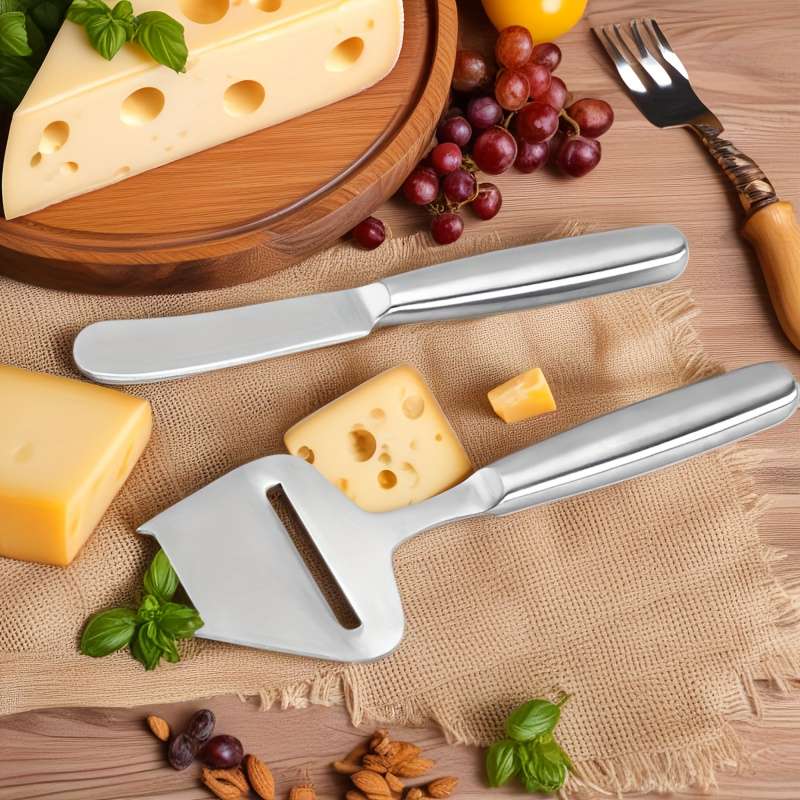 3pcs 1set Stainless Steel Cheese Knife Set Cheese Cutter Cheese Grater Multi-hole Knife Cut