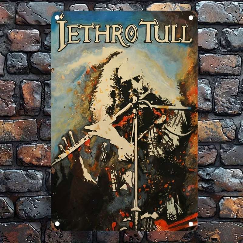 1pc Jethro Tull Band Vintage Rectangular Aluminum Sign Rock Music Wall Art Plaque for Room Home