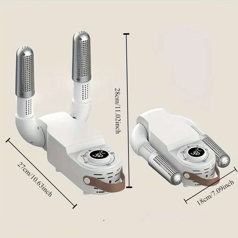 1pc Portable Shoe Dryer Quick-Dry Deodorize Quiet Operation with Smart Timer Foldable Design for Wor
