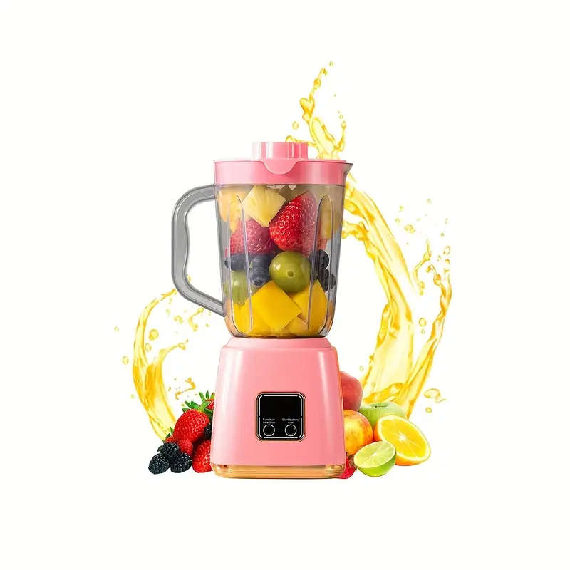 Juice cup with high-speed fresh and cold pressing USB fast chargin - Pink, Transparent