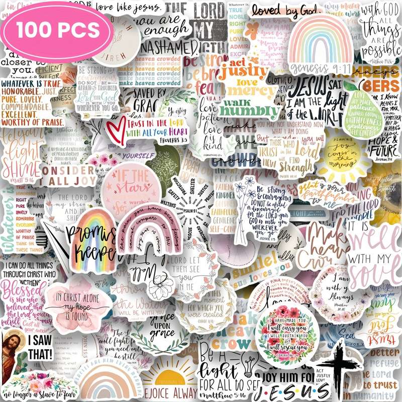 100psc Jesus Christian Themed Stickers