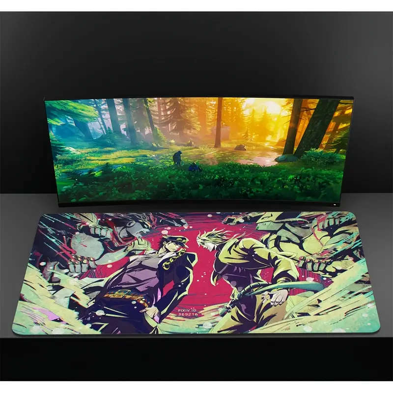 1pc 40x90cm Bizarre Adventure Gaming Mouse Pad Vibrant Anime Design Non-Slip Rubber Base