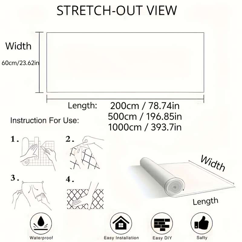1PC Wall StickersPlatinum StOne 78.74x23.62in  200x60cm
