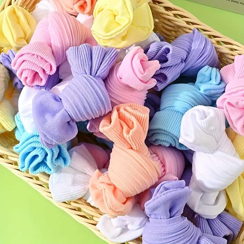 30 Pairs Of Random Colors One Size High Elastic Socks