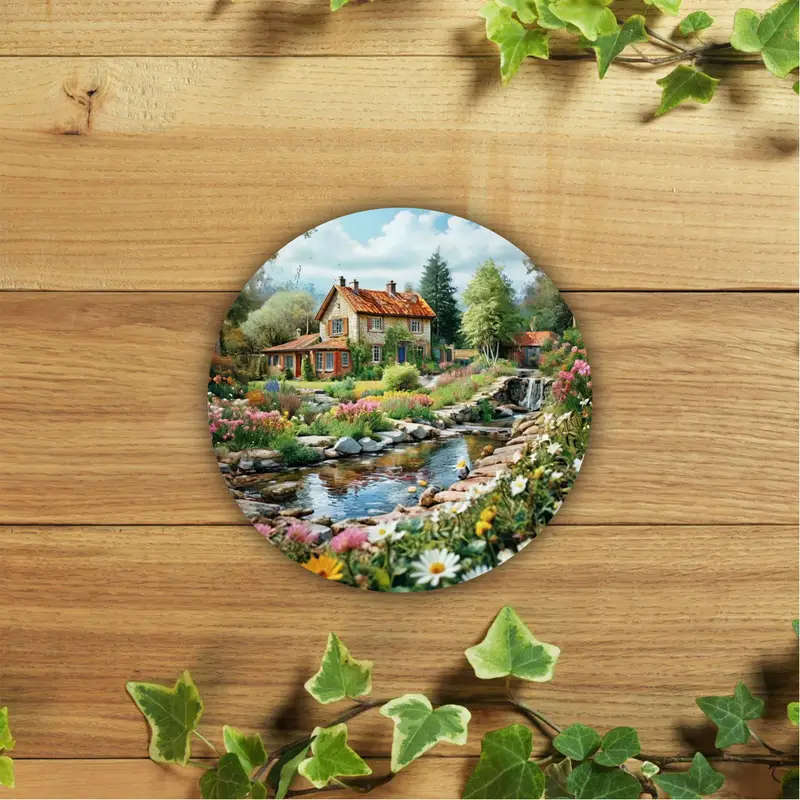 1pc 2D Flat Aluminum Tin Painting Poster Wall Art 20x20cm for Kitchen Club Bar Home and Decoration B