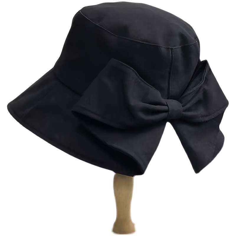 1pc New Style All-match Fisherman Hat with Back Split Sun Protection Bowknot Fashion Casual Sun Hat