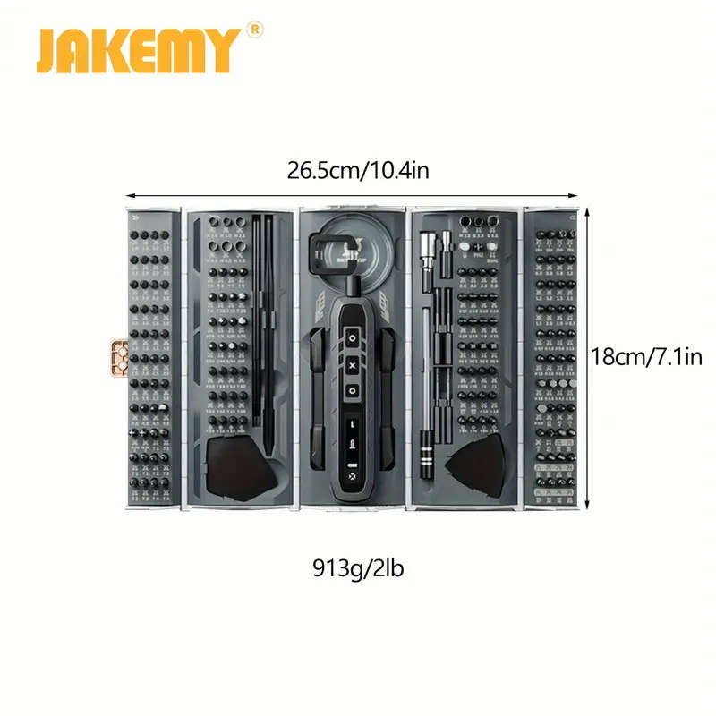 180 in 1 Compact Electric Screwdriver Kit Ergonomic Dual Power BatteryUSB Rechargeable Lithium Polym
