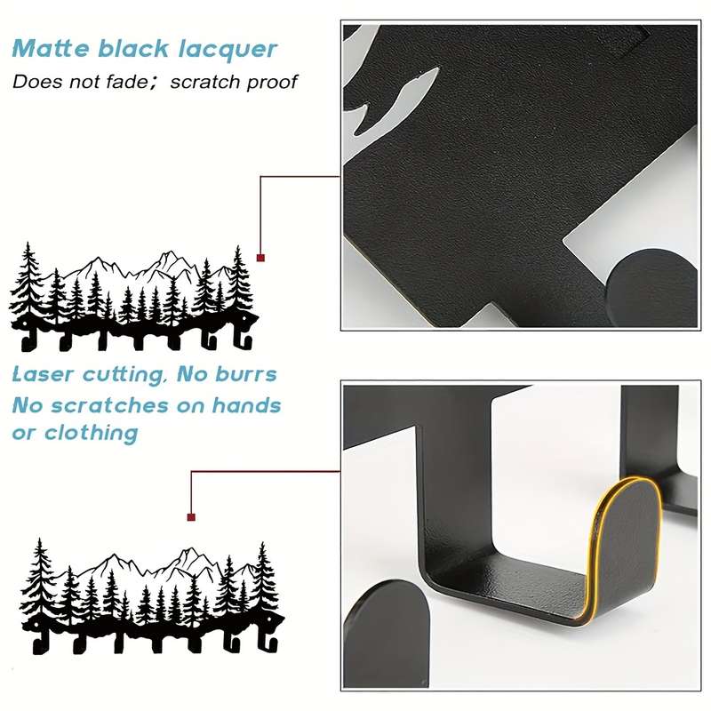 A Metal Forest-Themed Hook for Hanging Clothes And Keys Featuring Creative Ironwork Design Suitabl