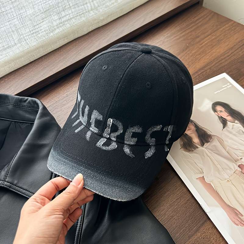 1pc Women'S Breathable Cotton Blend Baseball Cap with THE BEST Stitching Adjustable Fit Frayed