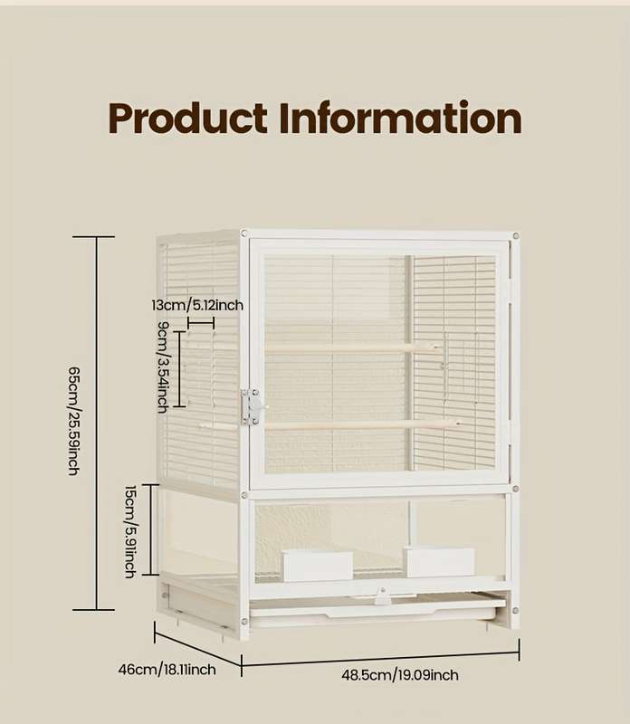 1pc Single-layer standard cage (transparent and high-heightened) with pulley Pet Cage