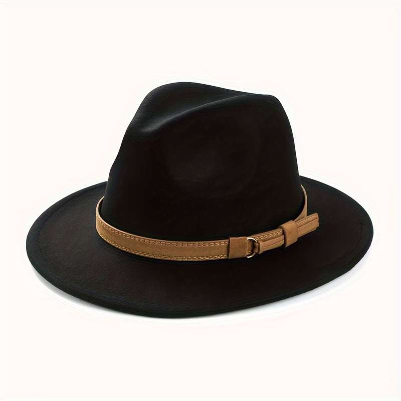 1pc Fashion Retro Top Hat Simple Wide Brim Jazz Hat