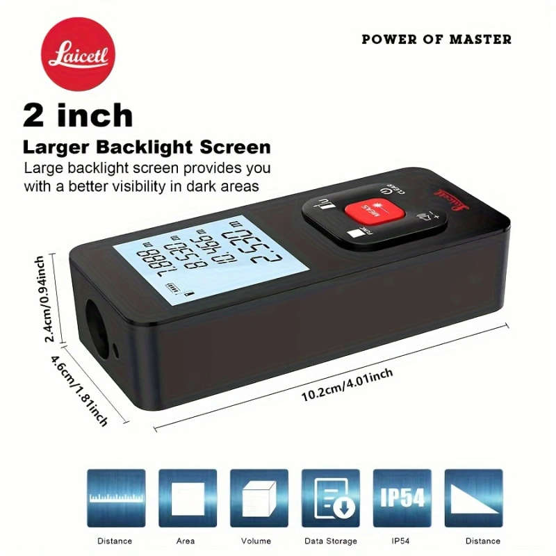 1pc Compact Leica Laser Distance Meter 70m USB Rechargeable High-Precision Measuring Tool