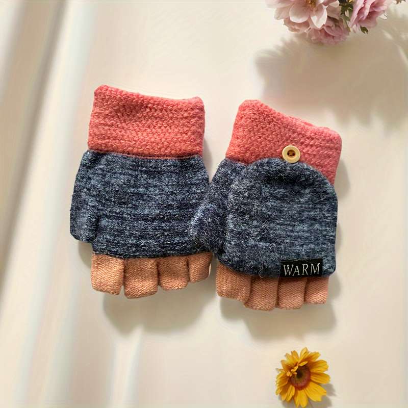 1 Pair Green Warm Gloves