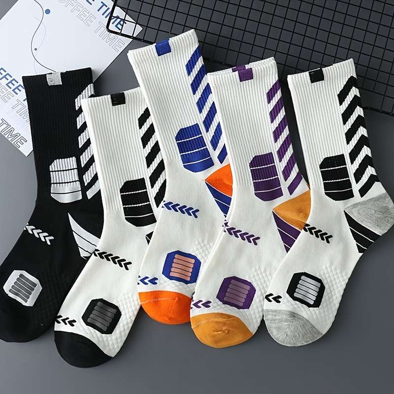5 Pairs Of Mixed Colors High Elastic Socks