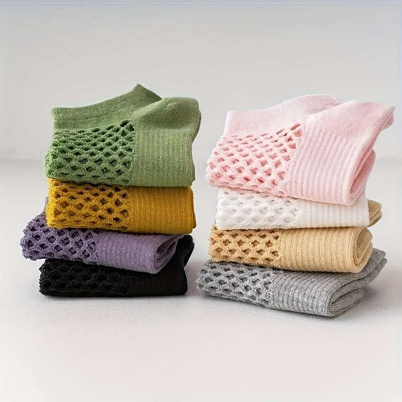 5 Pairs White One Size High Elastic Socks