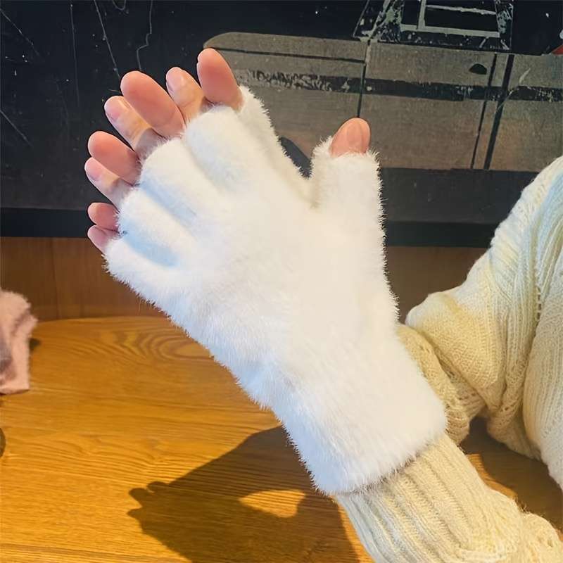 1 Pair Black Warm Gloves
