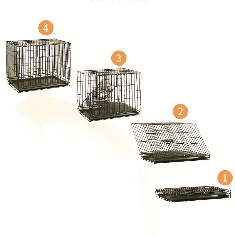 1pc Transparent 8 pieces with door + cap size Heightened transparencyPet Cage