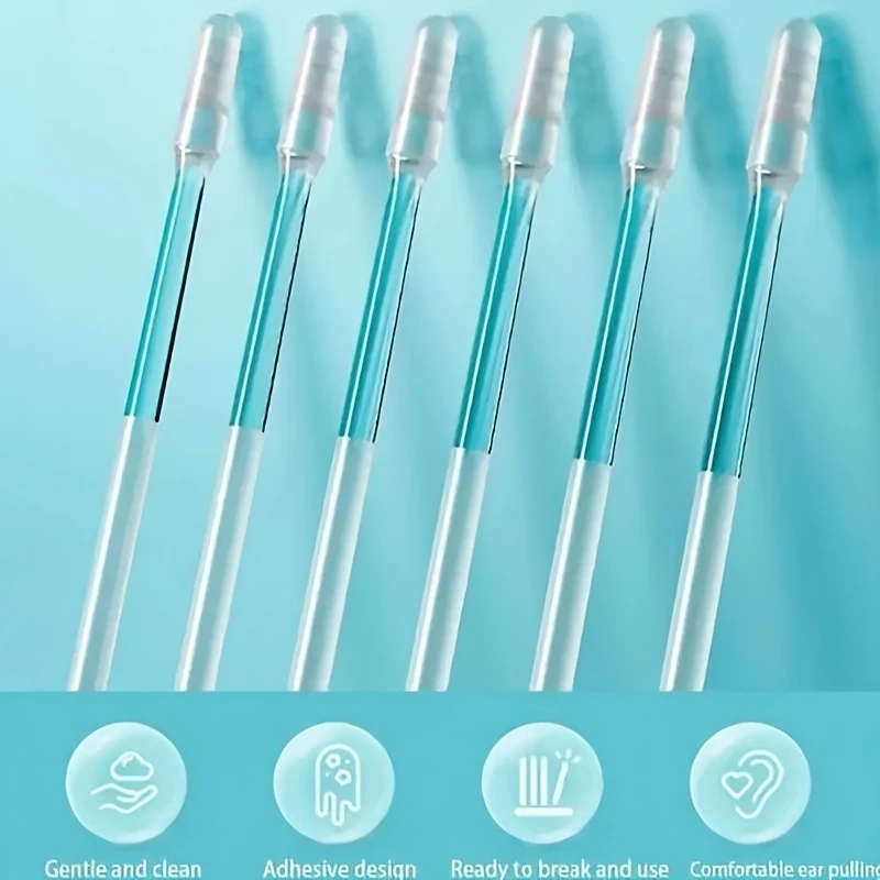 24pcs/box small/large disposable sticky ear swab, sticky ear cleaner, soft silicone earwax removal t
