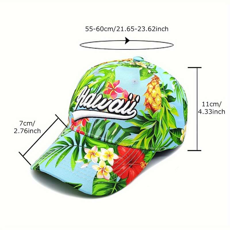1pc Unisex Embroidered Tropical Fruit Floral Print Y2K Fashion Baseball Cap Beach Sun Hat Stylish
