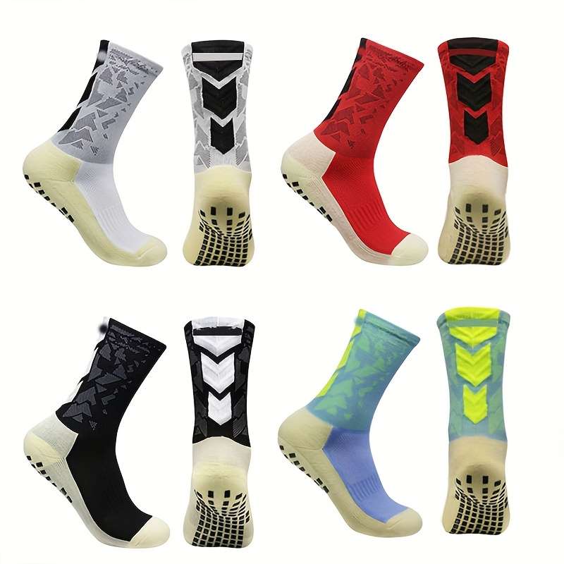 4 Pairs White Blue One Size High Elastic Socks