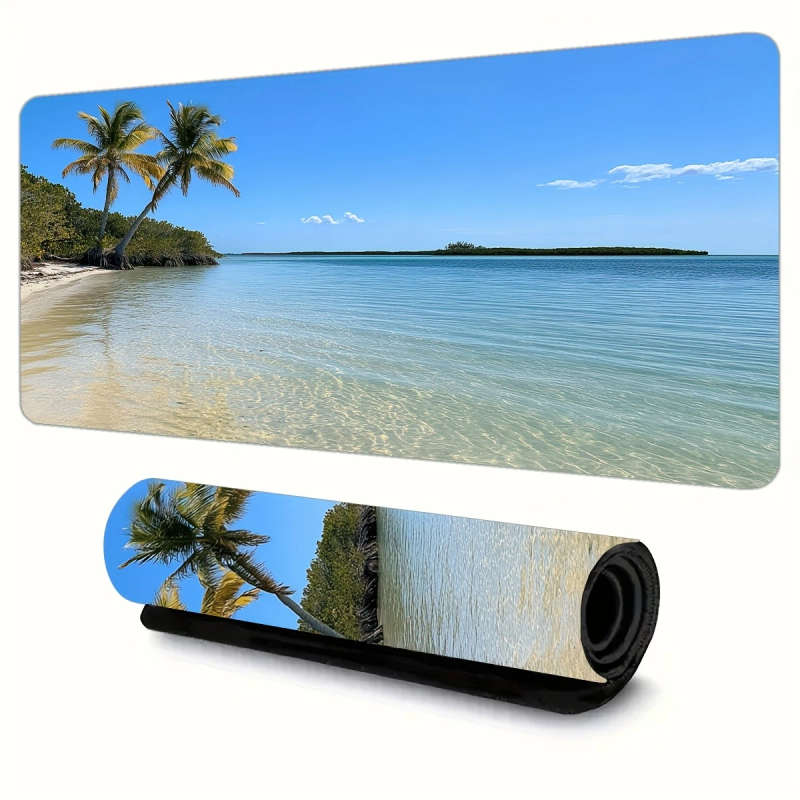 1pc 30x80cm Tropical Seaside Scenery Mouse Pad Durable Odorless Gaming Desk Mat
