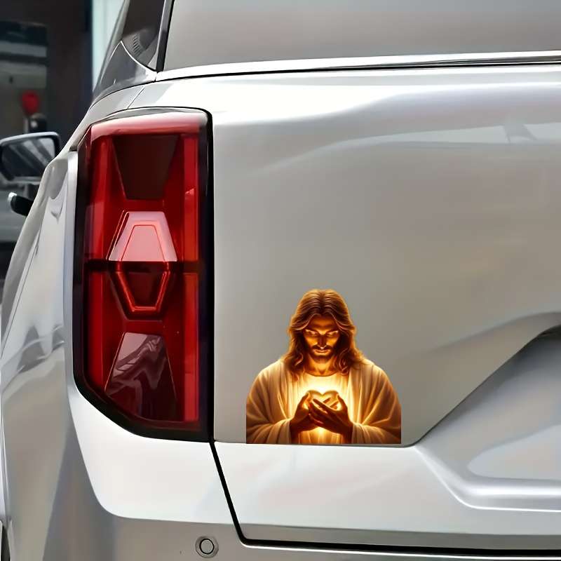 1pc 13.97cmx13.97cm Jesus Christian Themed Stickers