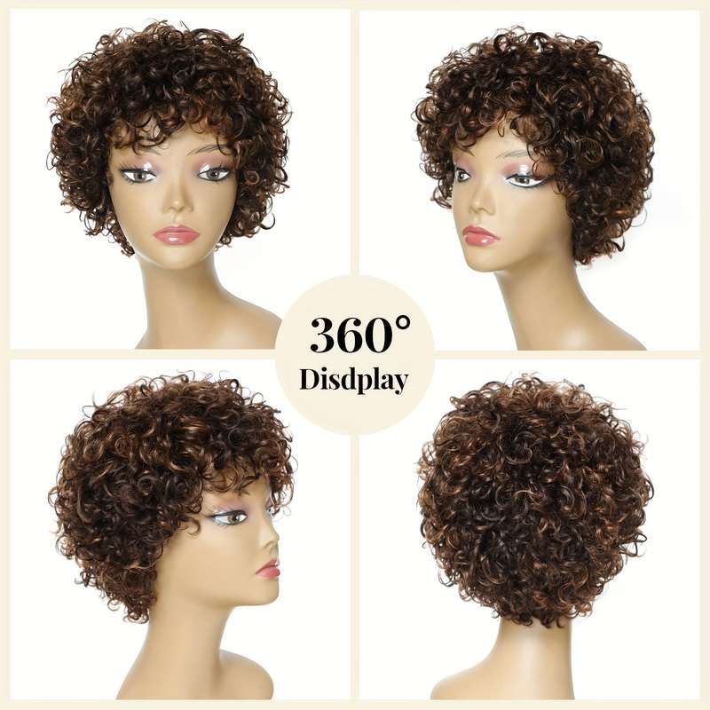 1Pc Brown 20.32cm Fashion Design Wig