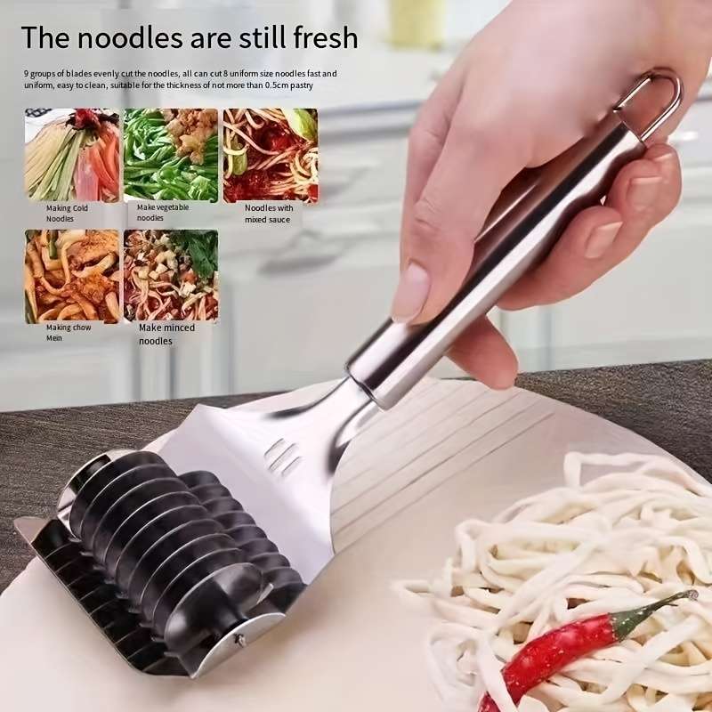1pc Stainless Steel Noodle Cutter Multifunctional Manual Noodle Slicer Kitchen Noodle Press Machi