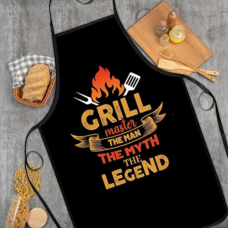 1pc Men'S Fun BBQ Apron Grill Master Polyester 100% Woven Fabric 150g m? Perfect Father'S Day Gi