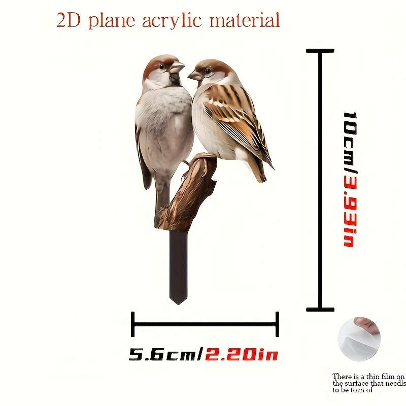 1pc 2D Flat  Charming  Bird Garden Stake Durable Pet Perfect for Outdoor Lawn and Patio Decor