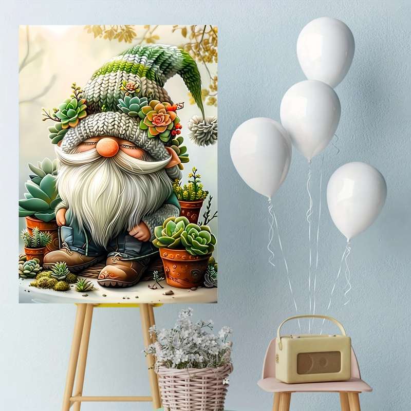 1000pcs Jigsaw Puzzle for Adults Thick Durable Paper Gnome Gardening Scene with Vib