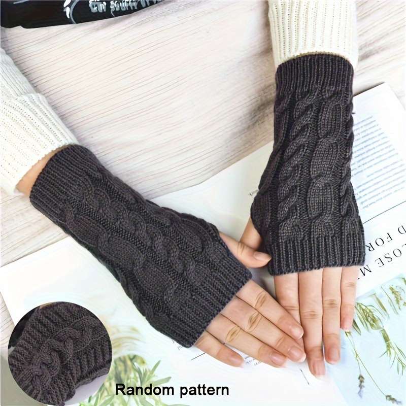 1 Pair Dark Gray Warm Gloves