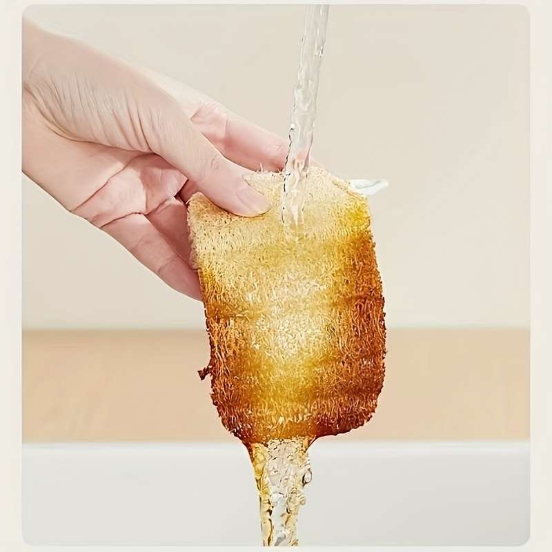 5pcs Natural Hemp Loofah Scrubbing Pads Non-Scratch Oil-Resistant Lightweight Durable Rec