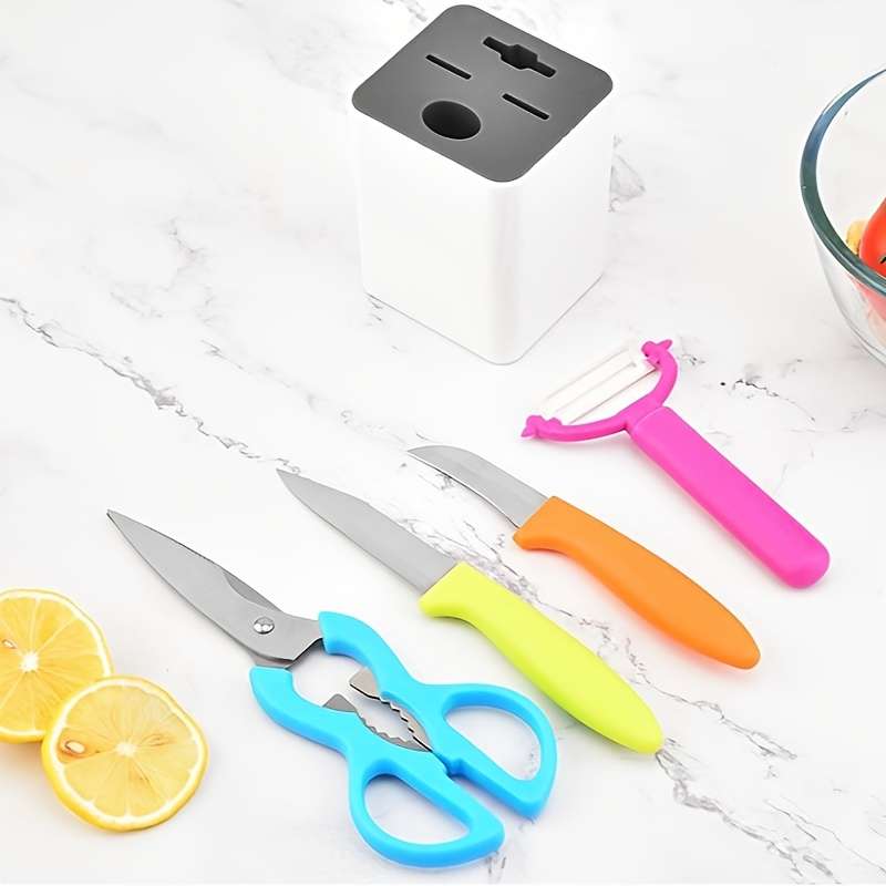 1pc Five-color Fruit Knife Multifunctional Peeler Simple Style Kitchen Gadget Gift Set with Storage