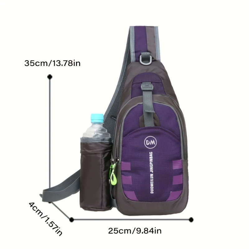 1pc Stylish Nylon Sling Bag Large Capacity Lightweight for Sports Fitness Casual Crossbody with Zip