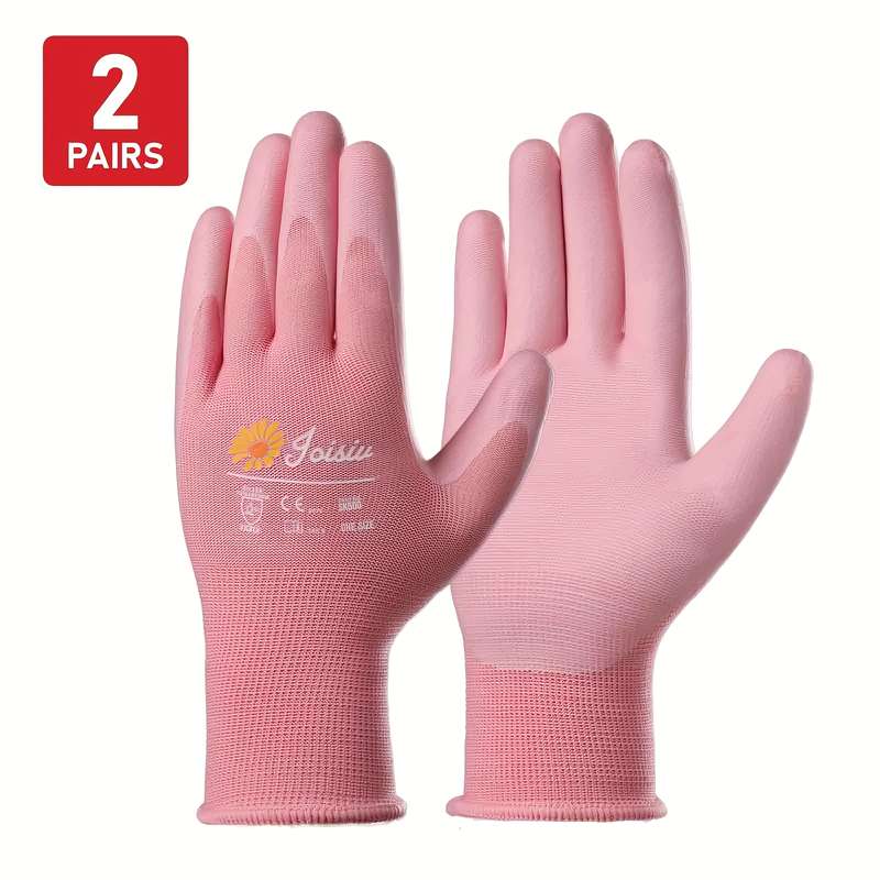 2 Pairs Pink Multi Purpose Work Gloves