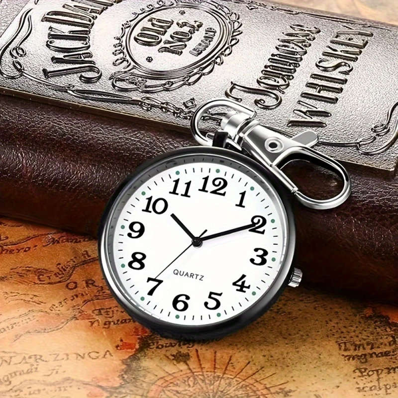 1pc Minimalist Keychain Pocket Watch Color Sent Randomly