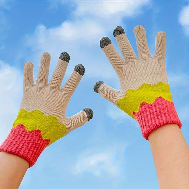 1 Pair Mandarin Duck Color Warm Gloves
