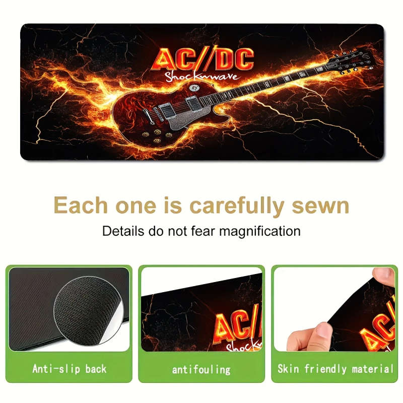 1pc 30x80cm Rock Guitar Design Gaming Mouse Pad Non-Slip Washable Rubber Desk Mat