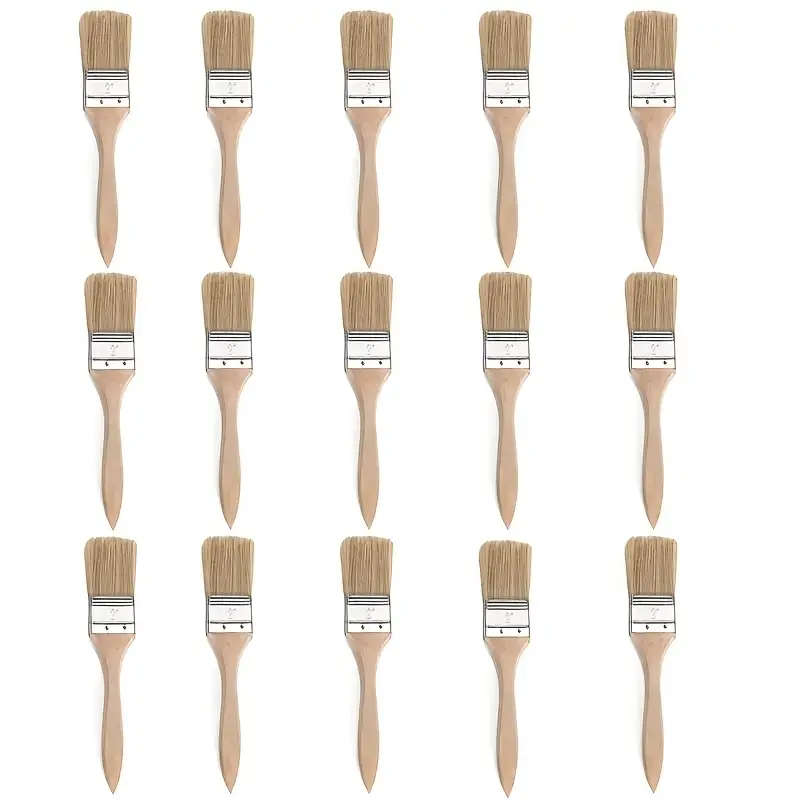 15 Pieces Wooden Paint Brushes with Gourd Handles