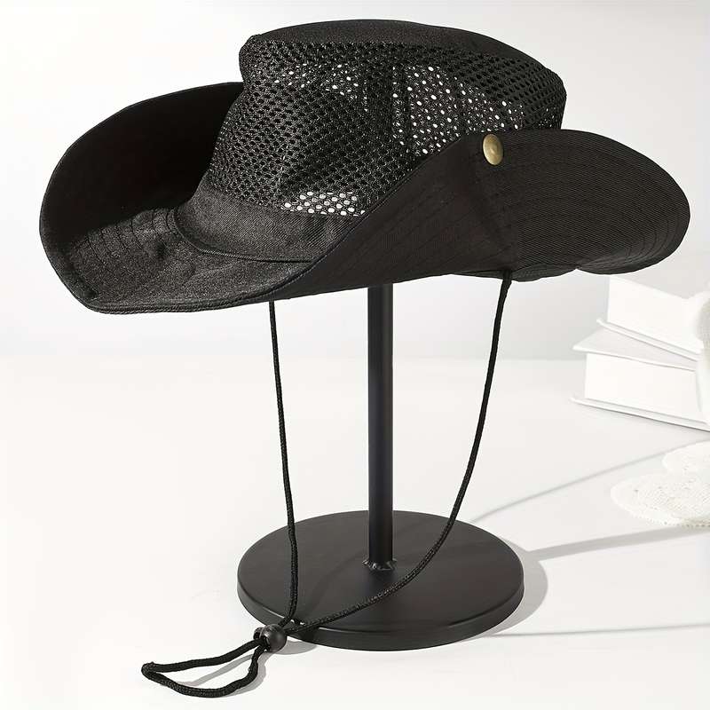 1pc Casual Mountaineering Hat for Men with Large Brim Outdoor Sun Protection Fishing Fisherman