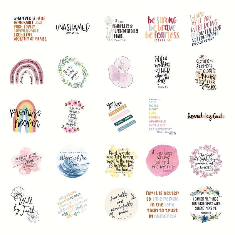 50pcs Jesus Christian Themed Stickers