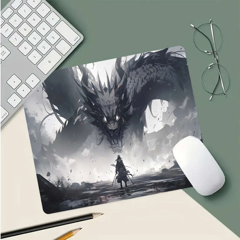 1pc 21x26cm Dragon Duel Gaming Desk Mat Washable Non-Slip Rubber Mouse Pad