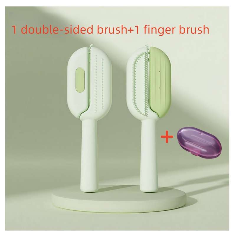 1pc Blue 2pcs 1 Comb Add 1 Finger BrushPet Comb