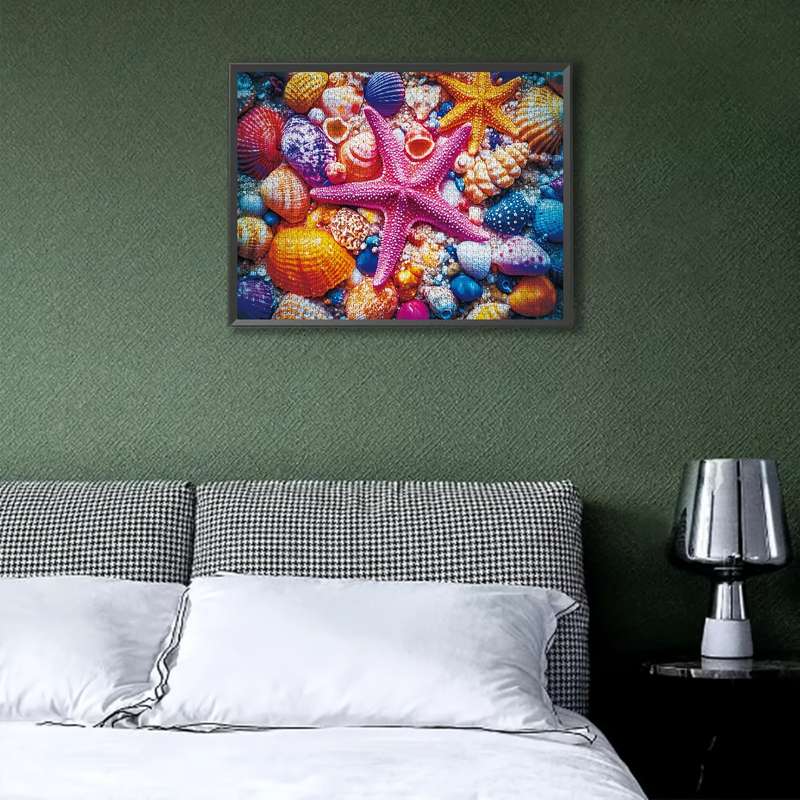 1000pcs Colorful Seashells Starfish Jigsaw Puzzle for Adults Vibrant Beach-Themed