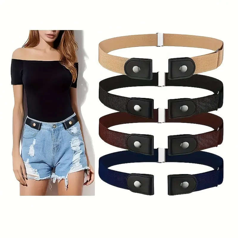 1pc Women'S Tummy Control Belt Adjustable Knit Waistband No Buckle Design Comfortable Casual Busines