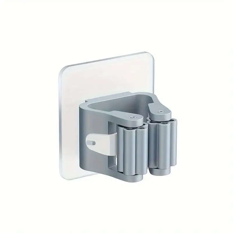 1pc Easy-Install Wall-Mounted Mop and Broom Holder Space-Saving Plastic Storage Rack