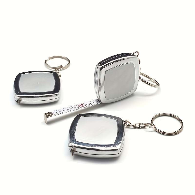 1pc Mini Tape Measure Keychain 200.0 cm PVC Compact Pocket Tool 0.01 Accuracy Precision Port