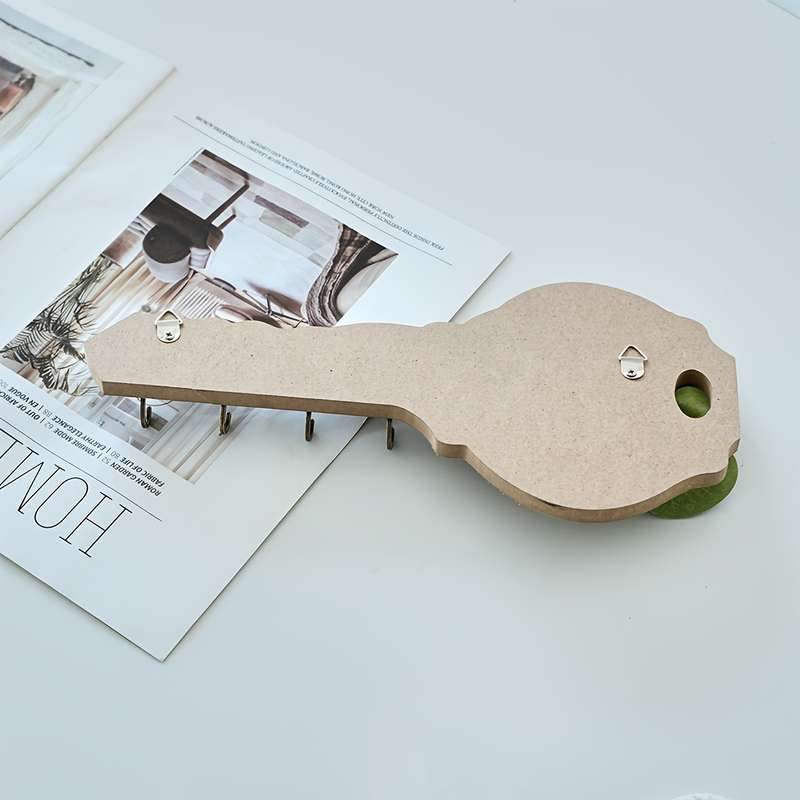 1pc Vintage Wooden Key-Shaped Key Holder Wall Decor Casual Style Painted Finish Multi-Functional