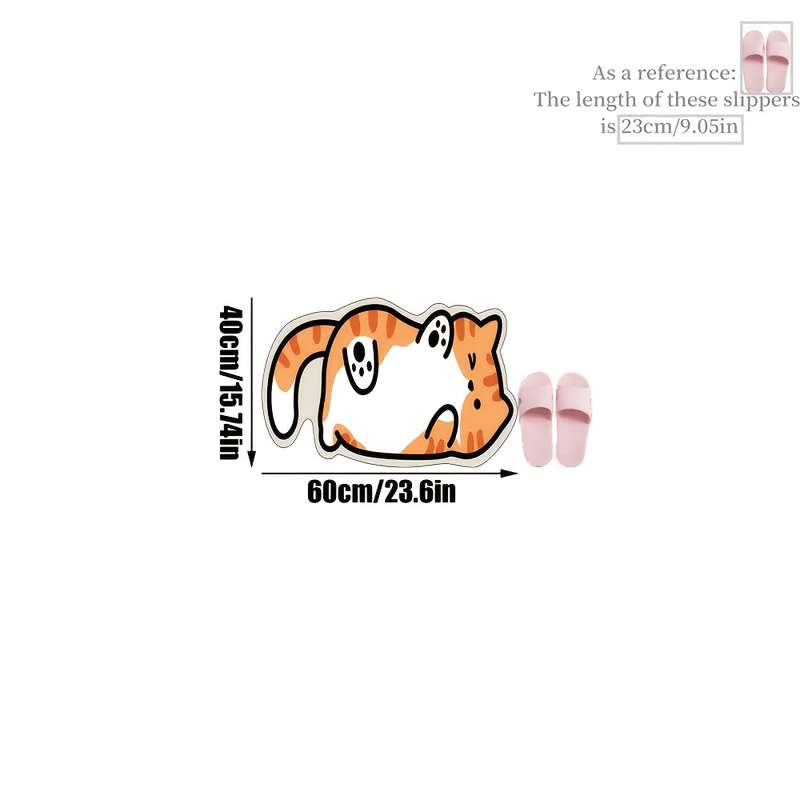 1Pc White edge Of belly cat 50x160cm 19.69x62.99inch Floor Mat